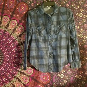 Blue plaid Adam Levine Button Up Shirt